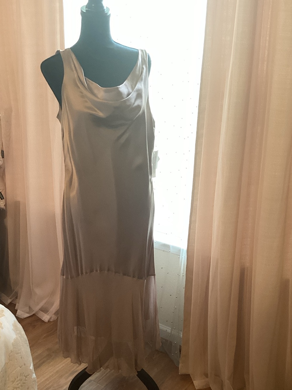 Silk-Look Tank Dress in Champagne - Women's